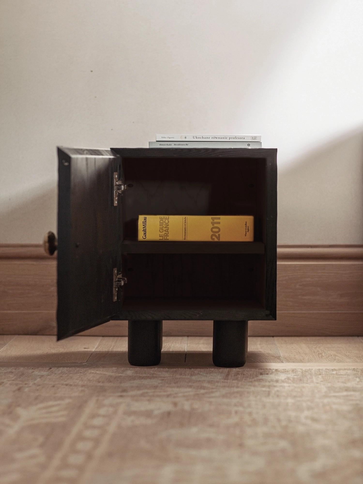 UNISM - Bedside Cabinet - Black Stained Oak For Sale 2