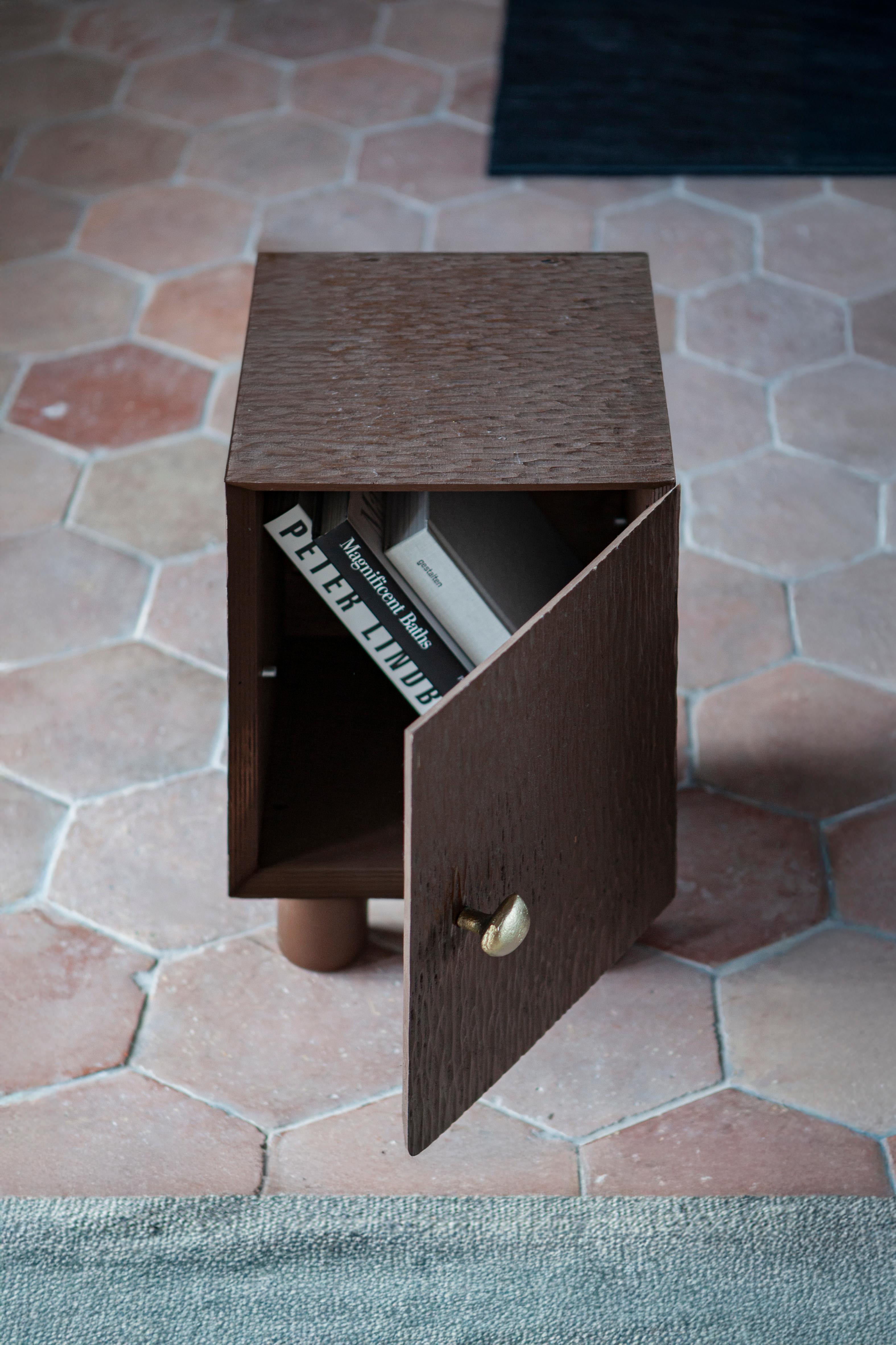 UNISM - Bedside Cabinet - Brown Stained Oak For Sale 4