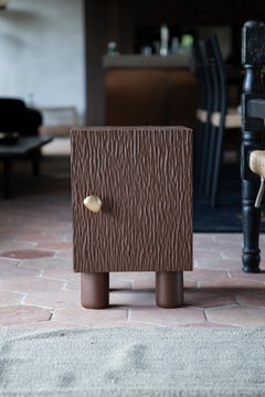 Bedside Cabinet - Chisel Design, Handmade Brown Stained Oak by Unism