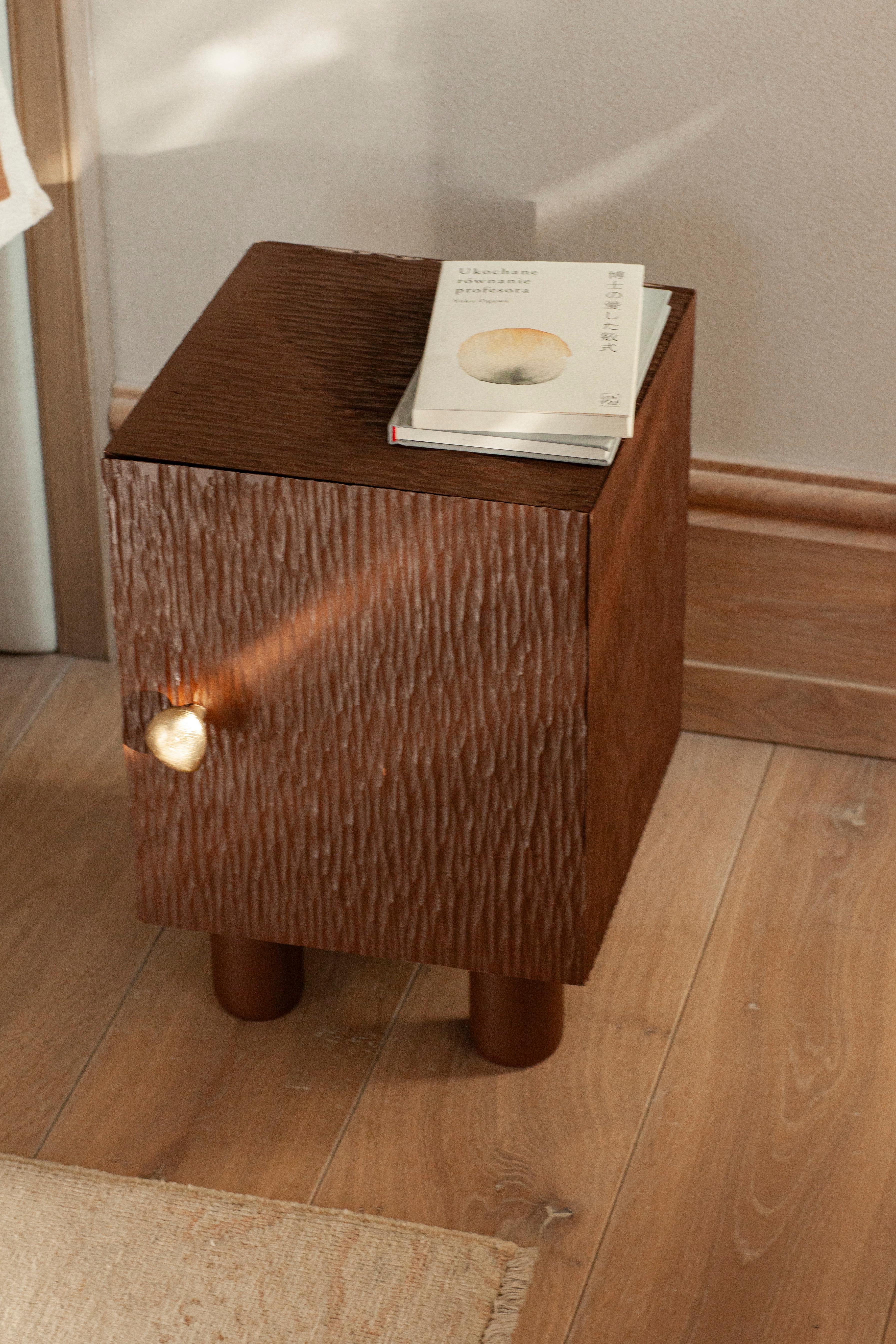 Ash UNISM - Bedside Cabinet - Brown Stained Oak For Sale