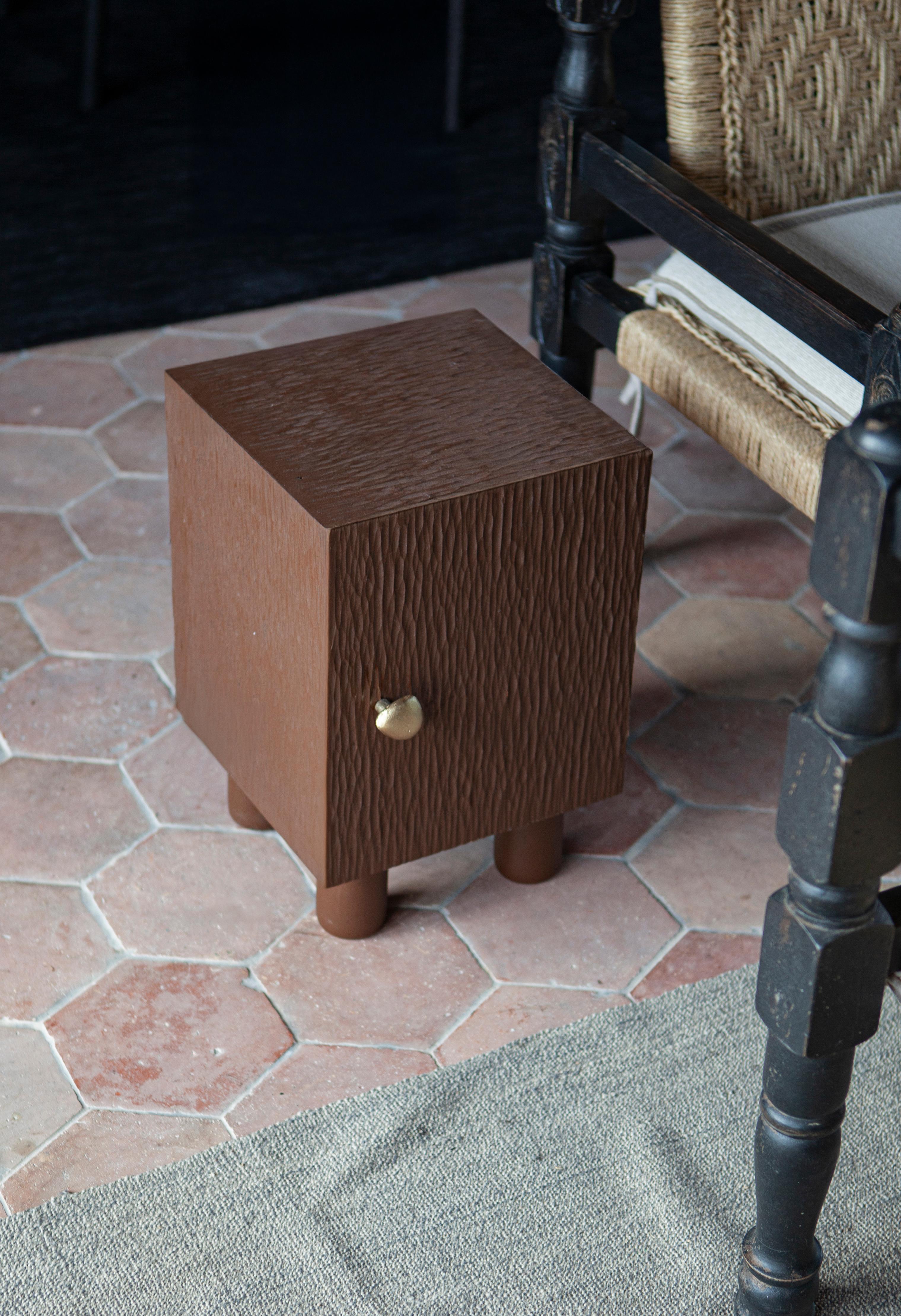 UNISM - Bedside Cabinet - Brown Stained Oak For Sale 2