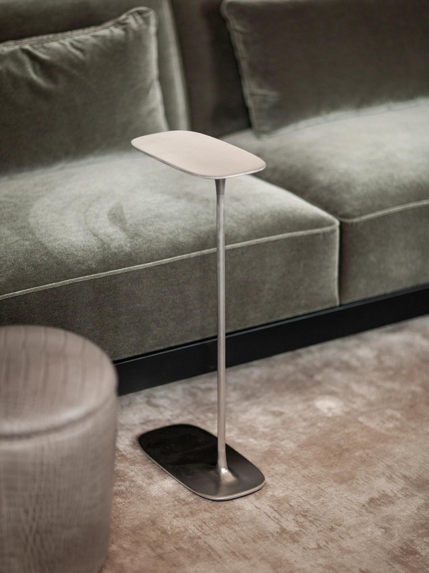 UNISM - Tall Side Table - Brushed Aluminium For Sale 2