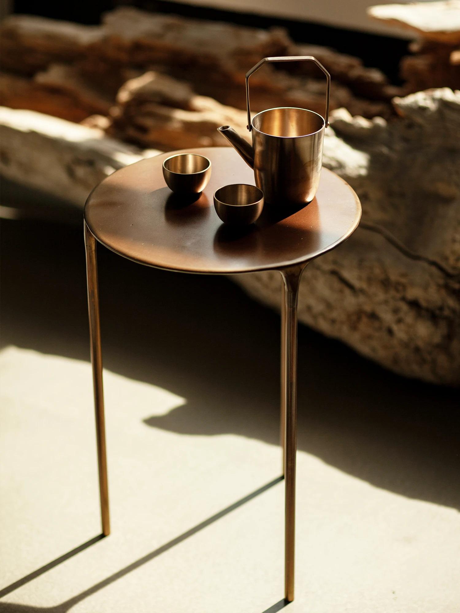 Modern UNISM - Coffee Table - Aged Brass For Sale
