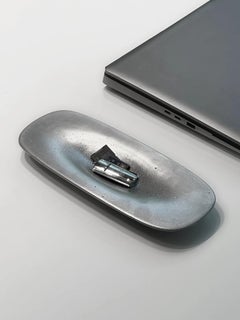 Tray – Large Brushed Aluminium Sandcasted Designer Home Accessory by Unism