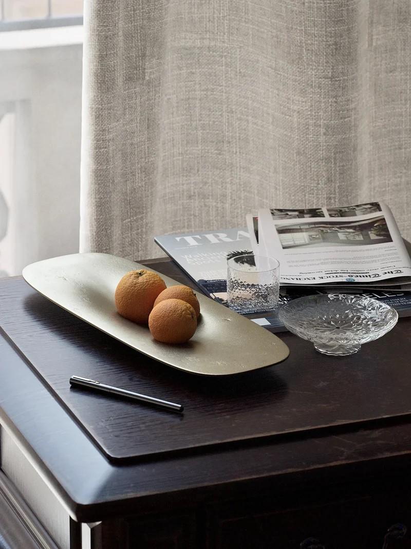Modern UNISM - Large Tray - Textured Brass For Sale