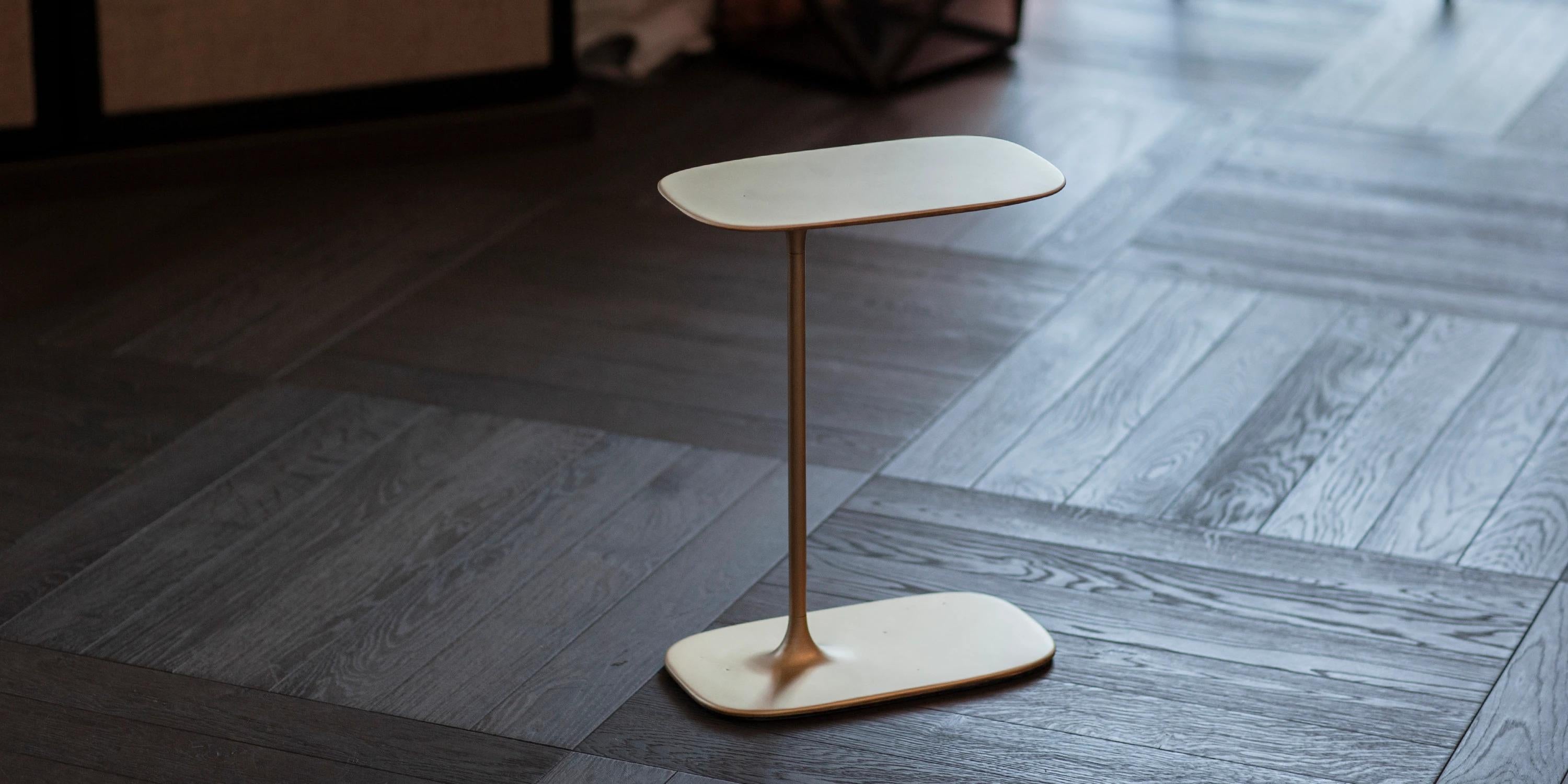 Brushed UNISM - Low Side Table - brass brushed For Sale