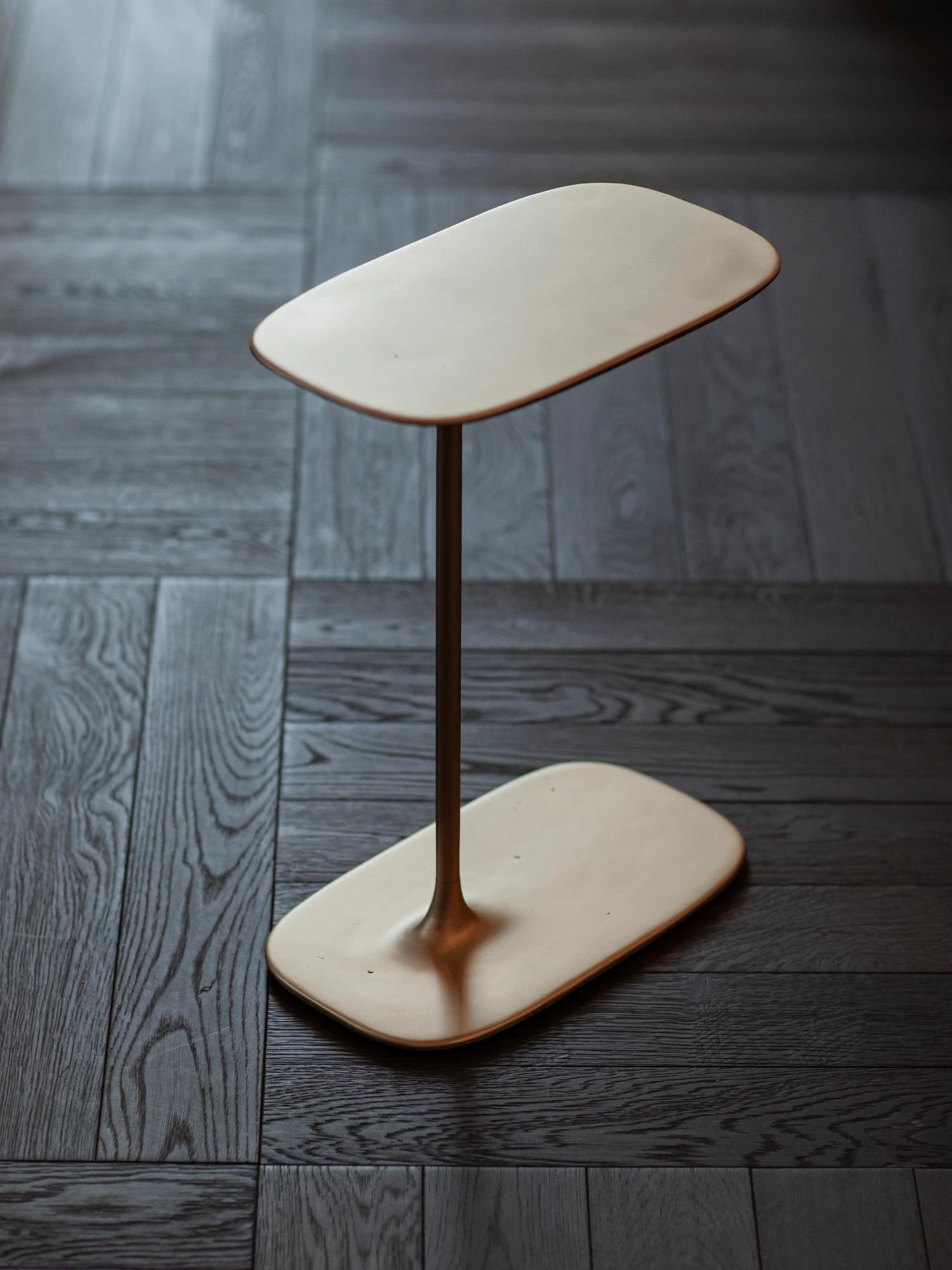 Contemporary UNISM - Low Side Table - brass brushed For Sale