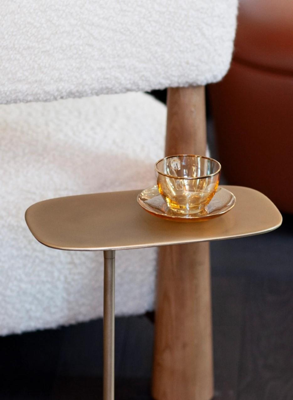 Brass UNISM - Low Side Table - brass brushed For Sale