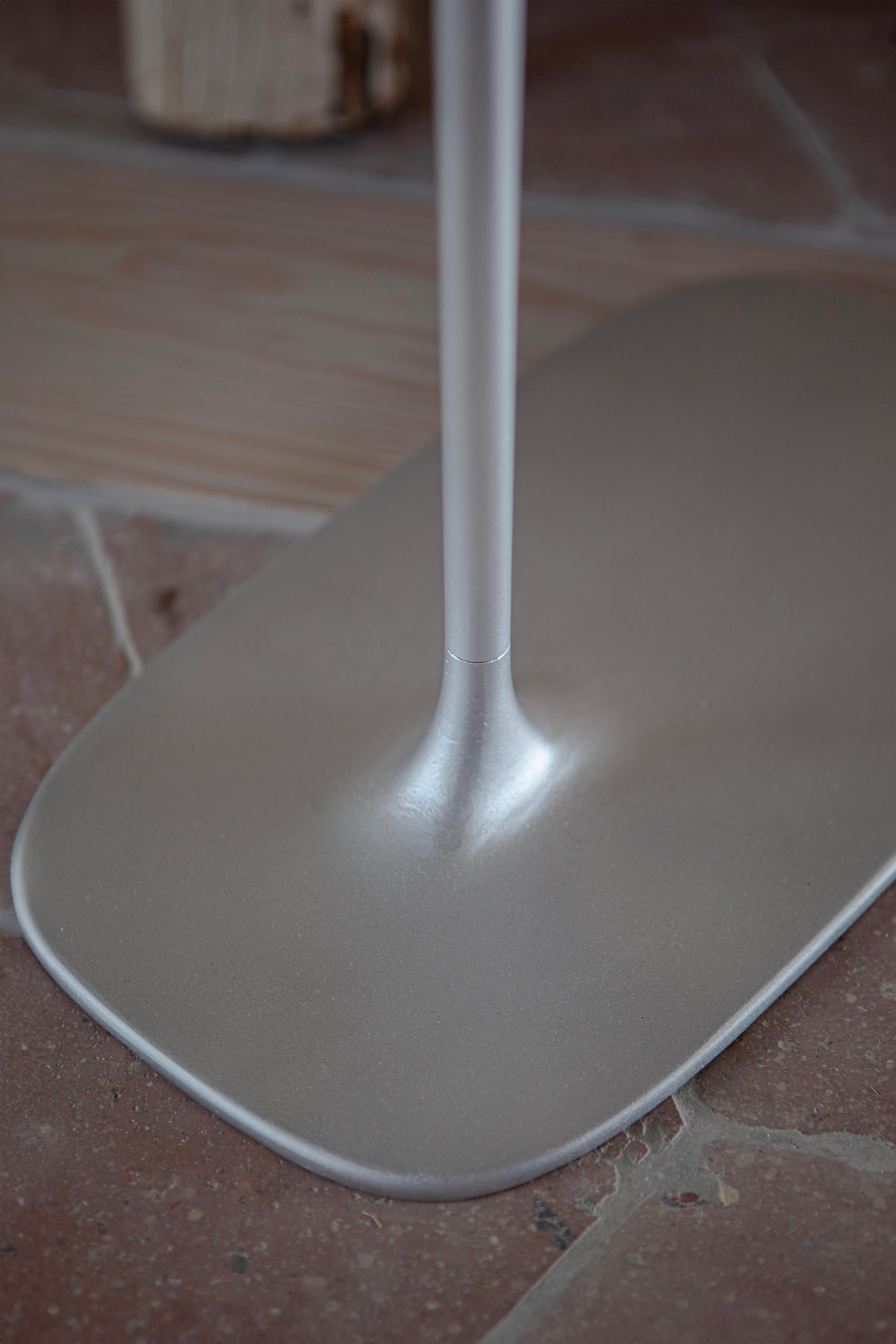 Contemporary Low Side Table - Brushed Aluminium For Sale