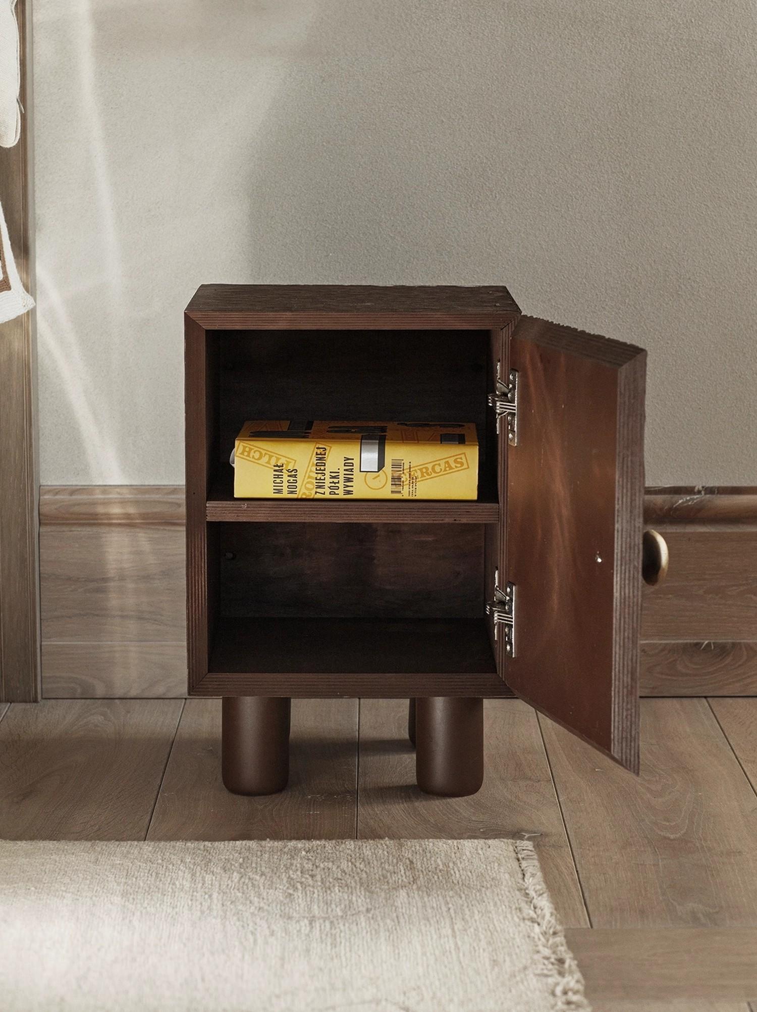 Contemporary UNISM -  Set of Bedside Cabinet - Brown Stained Ash For Sale