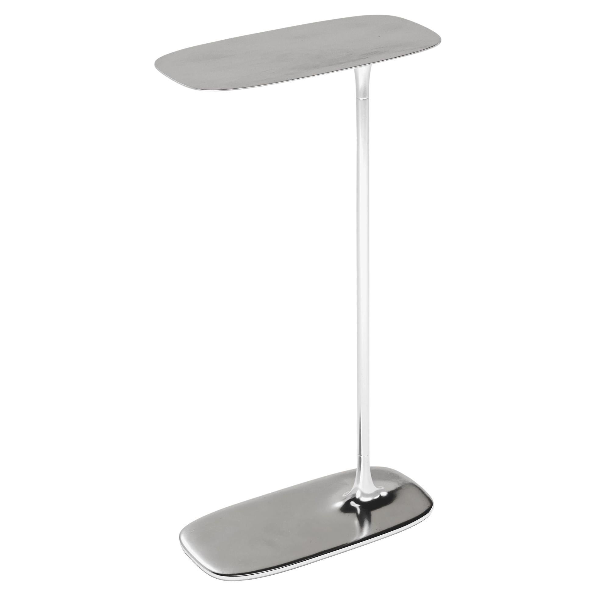 UNISM - Set of Two Tall Side Tables in Polished Aluminium