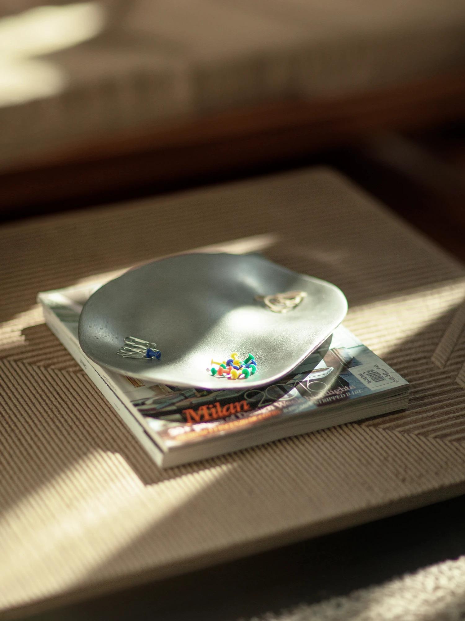Modern UNISM -Small Bowl - Textured Aluminium For Sale