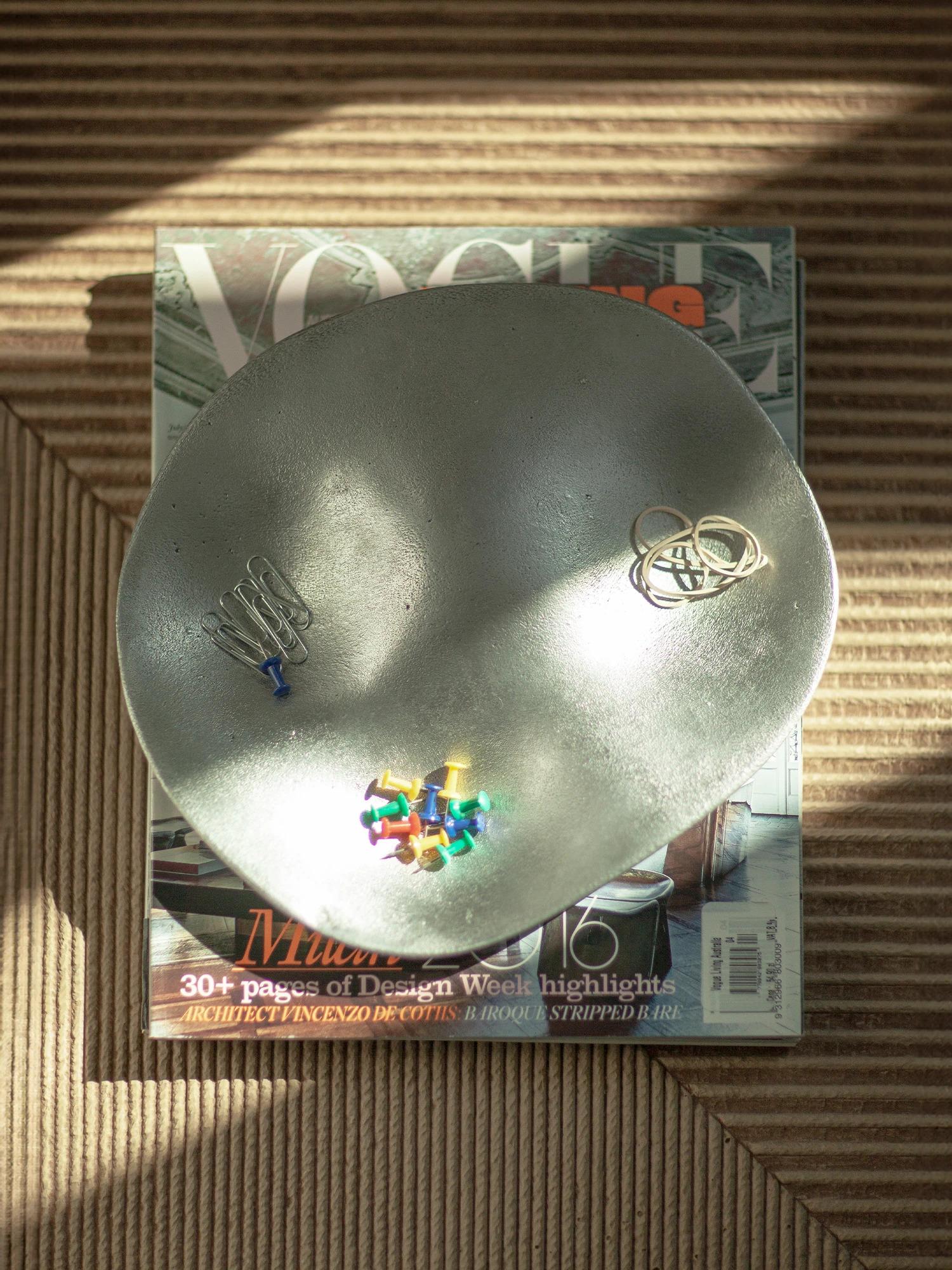 Polish UNISM -Small Bowl - Textured Aluminium For Sale