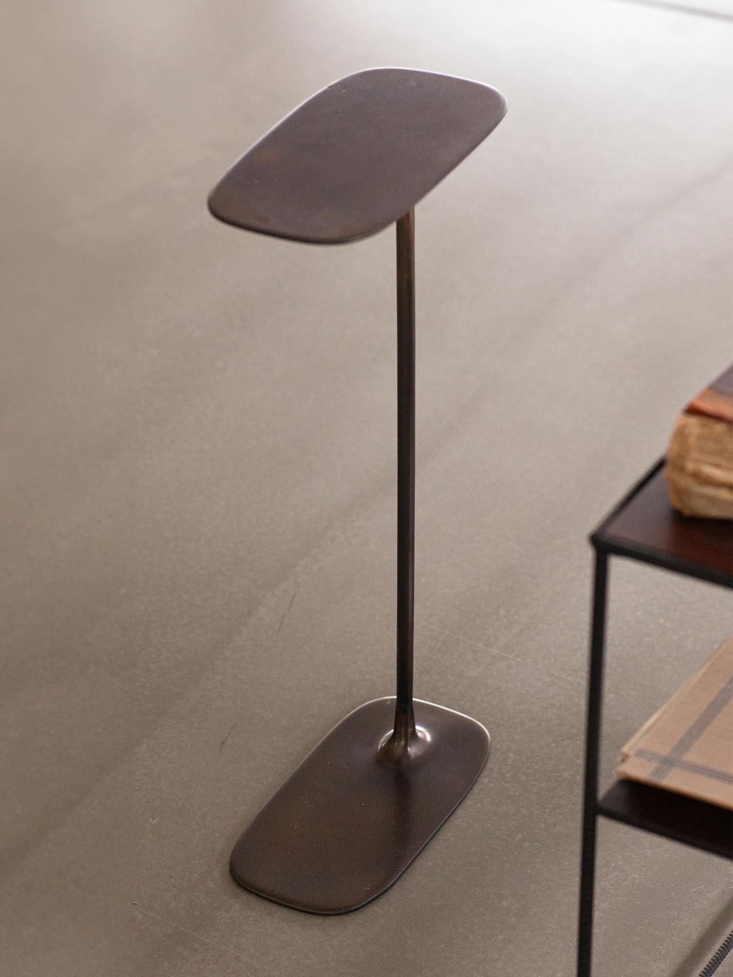 UNISM - Tall Side Table - Aged Brass For Sale 2