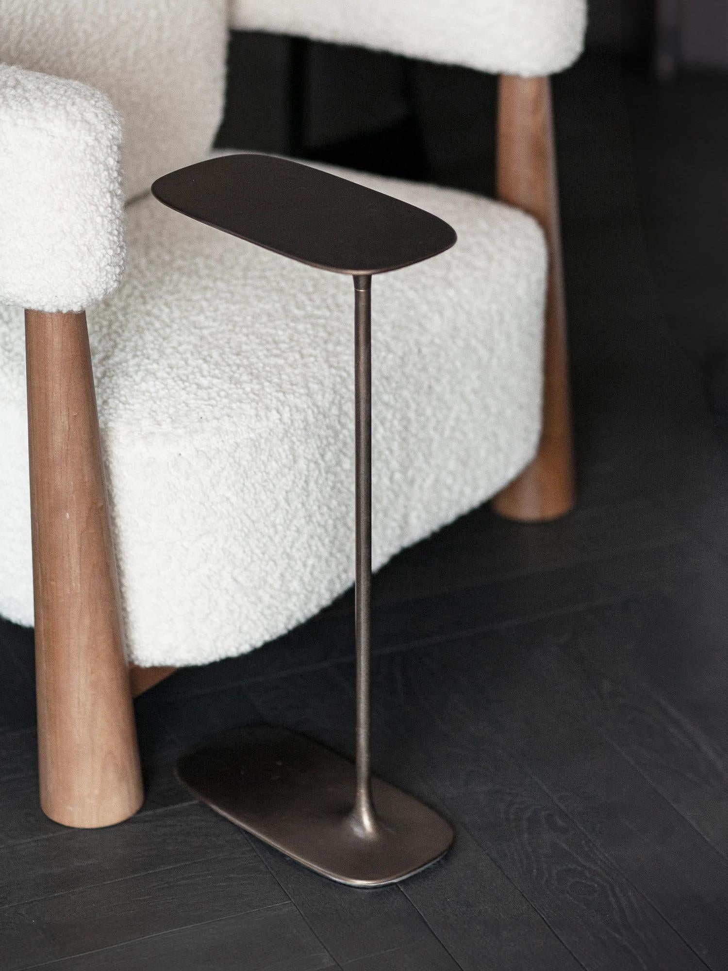 UNISM - Tall Side Table - Aged Brass For Sale 3