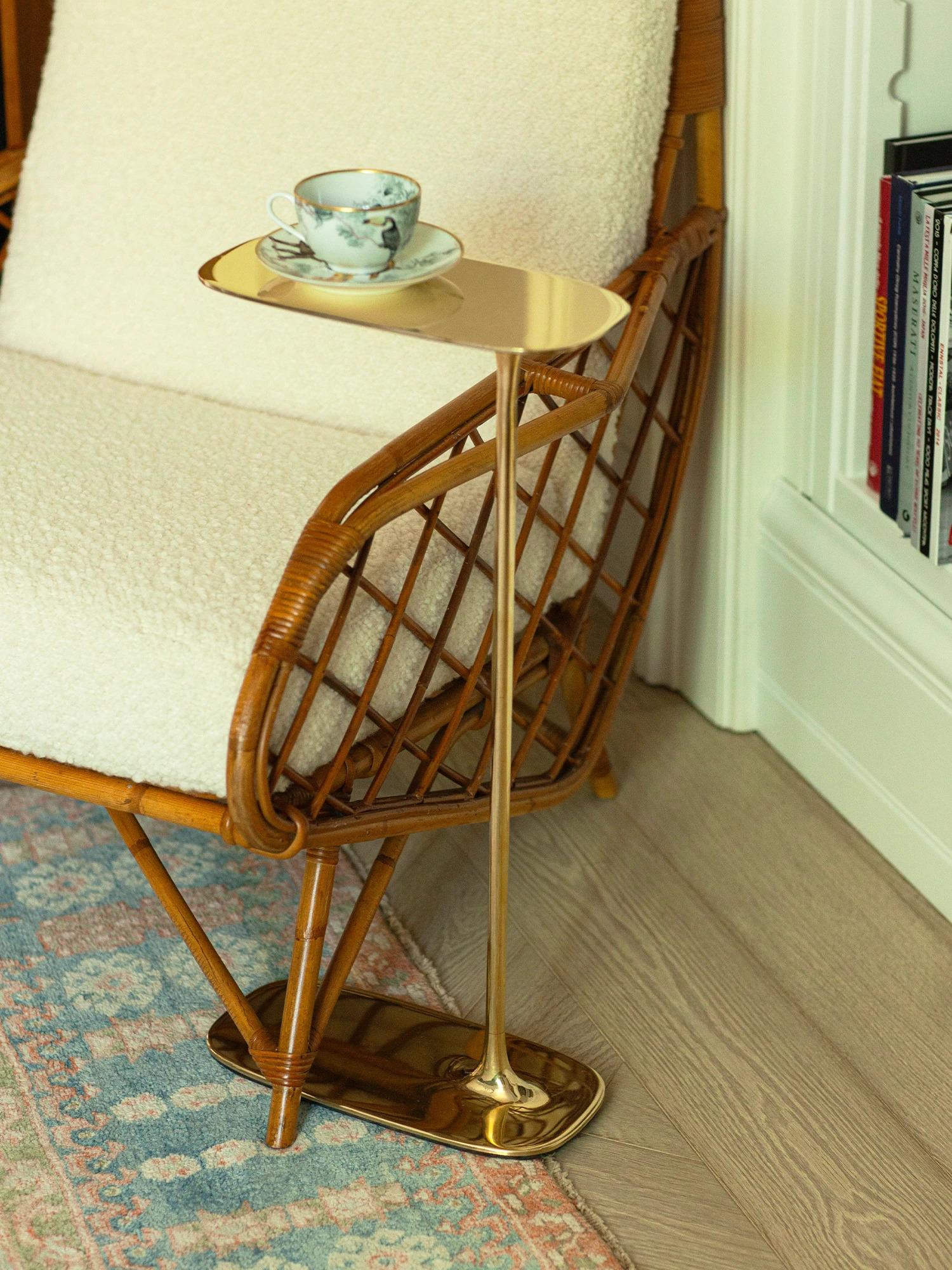 UNISM - Tall Side Table - Polished Brass In New Condition For Sale In Warszawa, PL