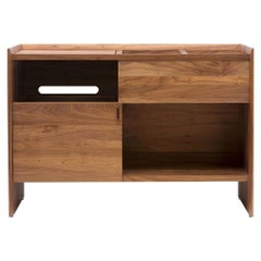 Retro Unison for Sonos Vinyl Record Storage Stand in Natural Walnut