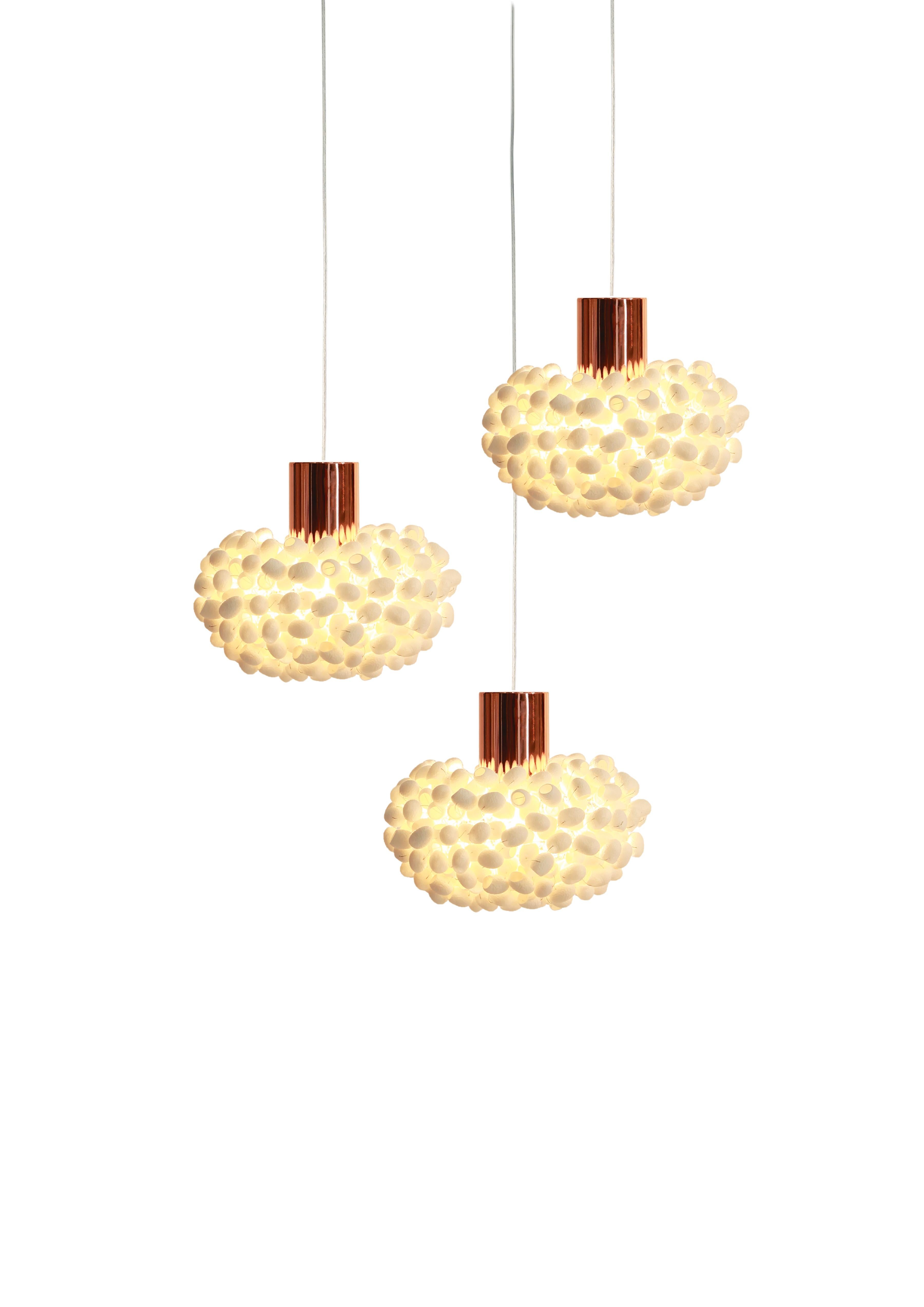 Organic Modern Unit Pendant-C by Ango, Light Magic from the Silk Cocoon For Sale
