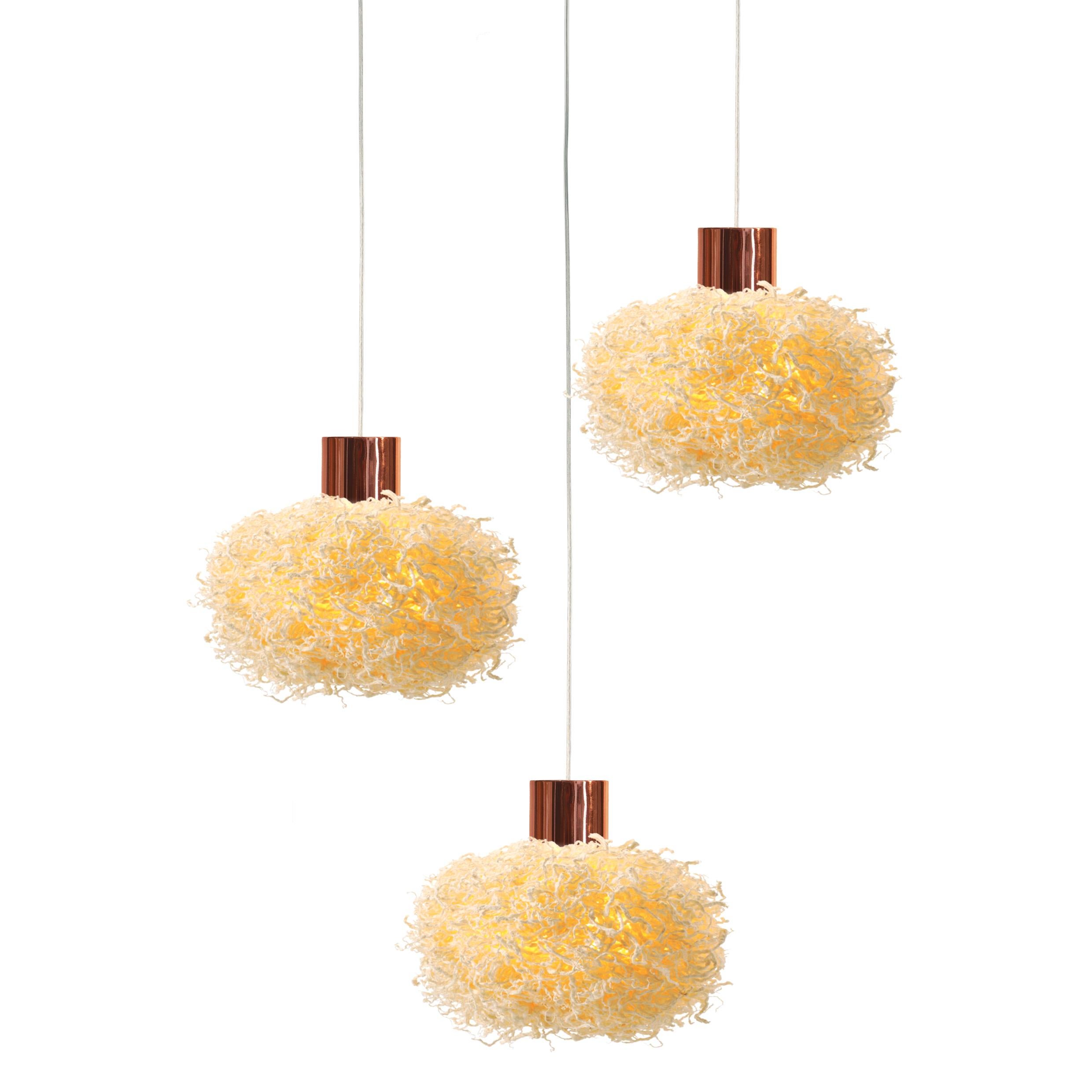 Organique Unit 'Pendant-M' by Ango, Unique Mulberry Tree Bark Suspensions Lights en vente