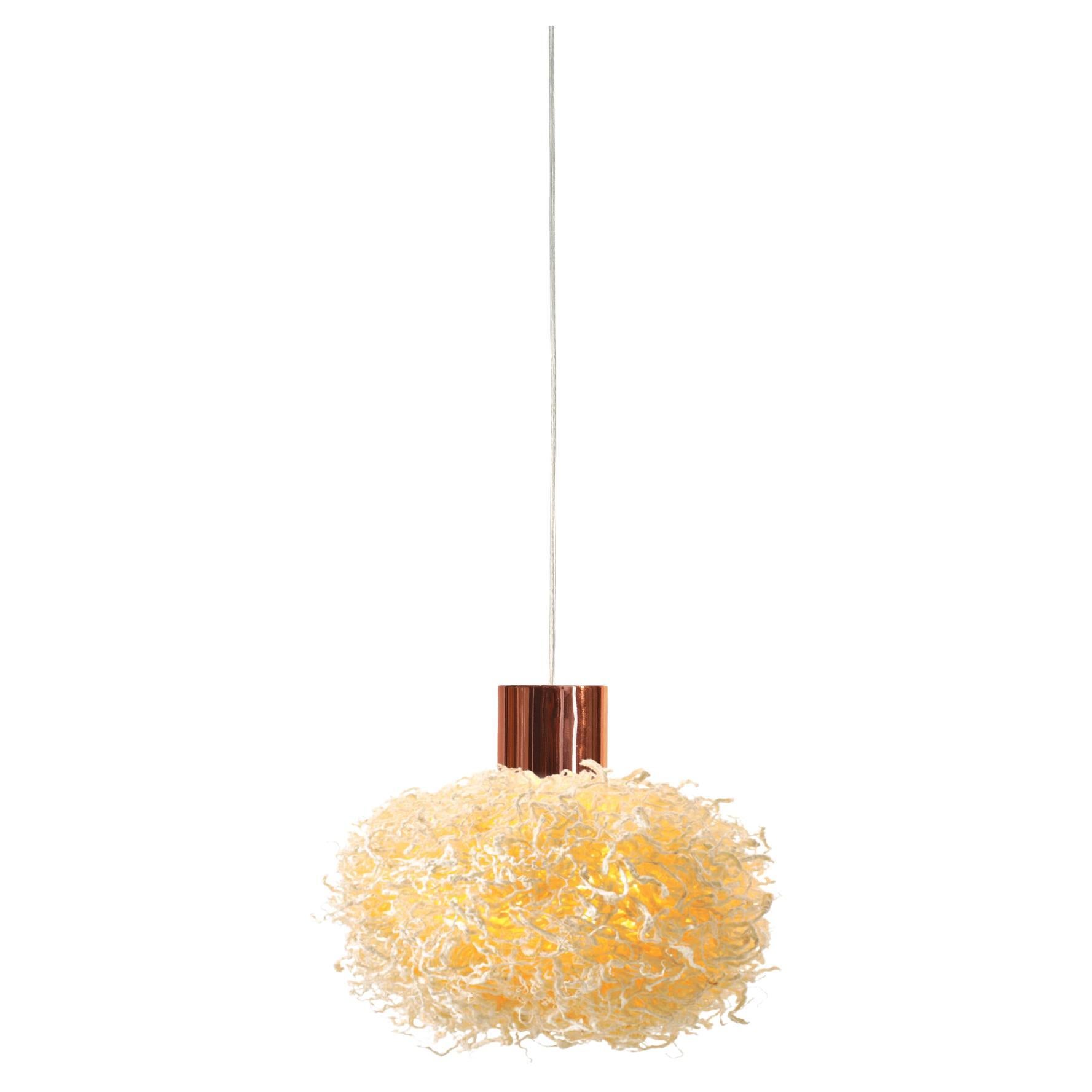 Unité de suspension « Pendant-M » par Ango, lampe à suspension unique en forme d'écorce d'arbre de mûrier