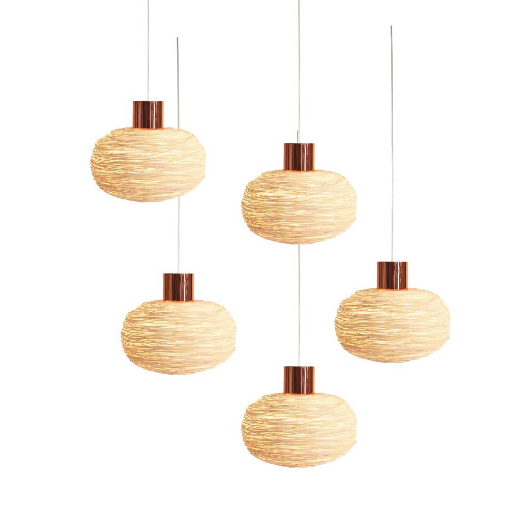 Organic Modern Unit Pendant-R by Ango, Luxuriously Stripped Down Electro Native Pendant Lamp For Sale