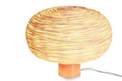 Lampada da tavolo in rattan fatta a mano 'Table-R' di Ango, con finitura in rame