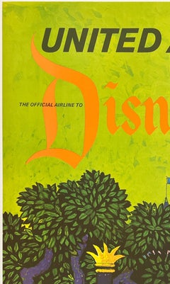 UNITED AIR LINES – DISNEYLAND Original-Vintage-Fluglinien-Reiseplakat GALLI