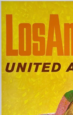 UNITED AIR LINES - LOS ANGELES Original Vintage Airline Travel Poster GALLI