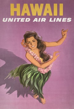United Airlines - Poster originale delle Hawaii di Stan Galli, 1960