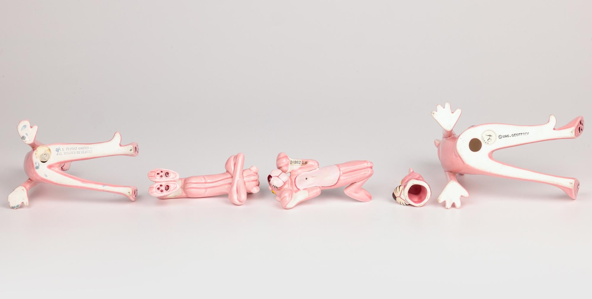 United Artists Cinco figuras vintage japonesas de la Pantera Rosa en venta 3