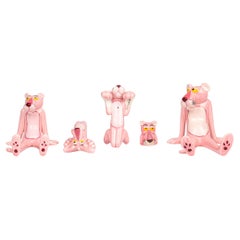 United Artists Cinco figuras vintage japonesas de la Pantera Rosa