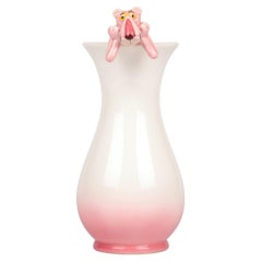 United Artists Jarrón de cerámica Vintage Japanese Pink Panther