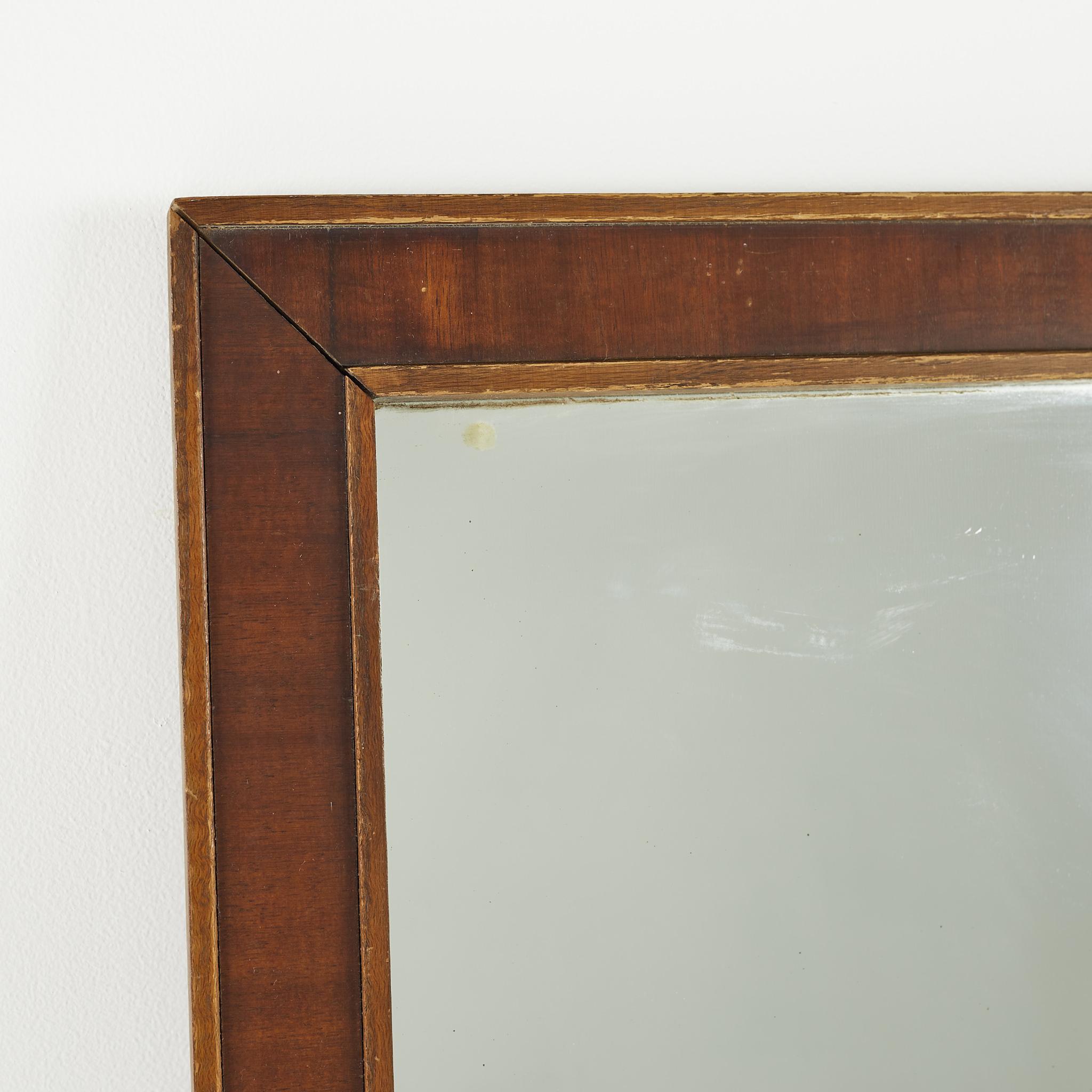 United Brutalist Mid Century Walnut Mirrors, Pair 1