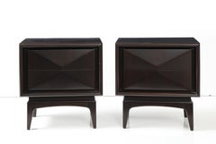 United Diamond Front Walnut Night Stands