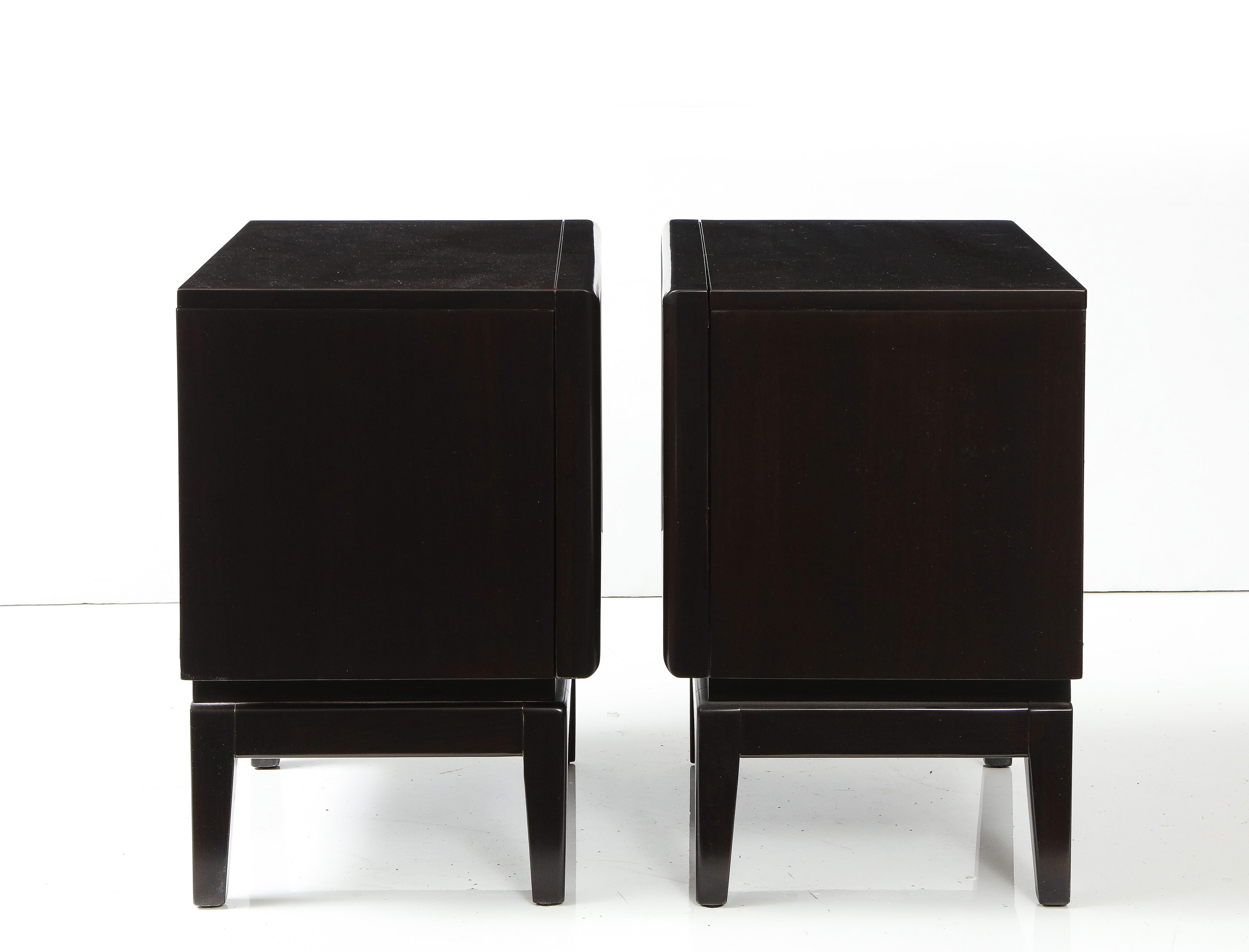 American United Diamond Front Walnut Night Stands For Sale