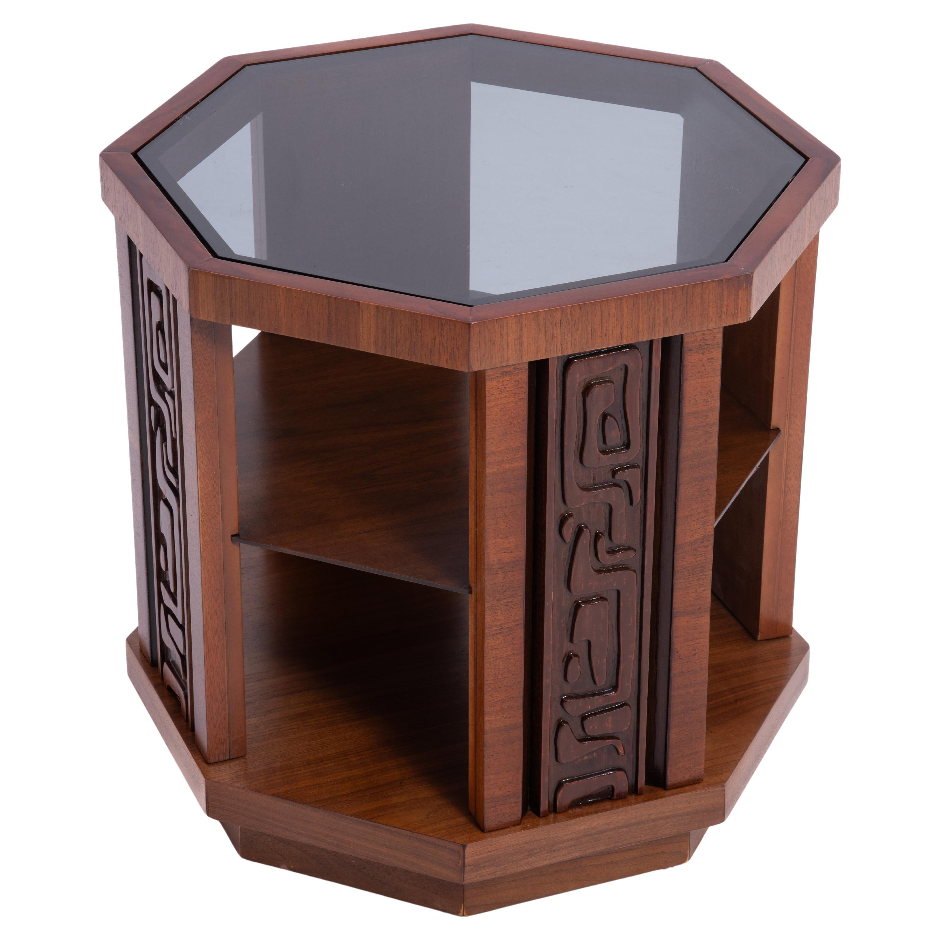 United Furniture Illustrata Tiki Octagon End Table Pulaski Oceanic Witco Tribal For Sale