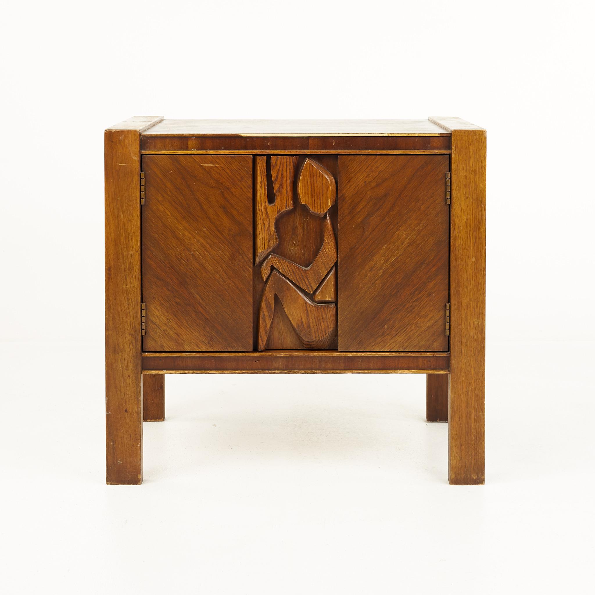 United Furniture mid century brutalist nightstand

This nightstand measures: 27 wide x 17 deep x 25.5 inches high

All pieces of furniture can be had in what we call restored vintage condition. That means the piece is restored upon purchase so