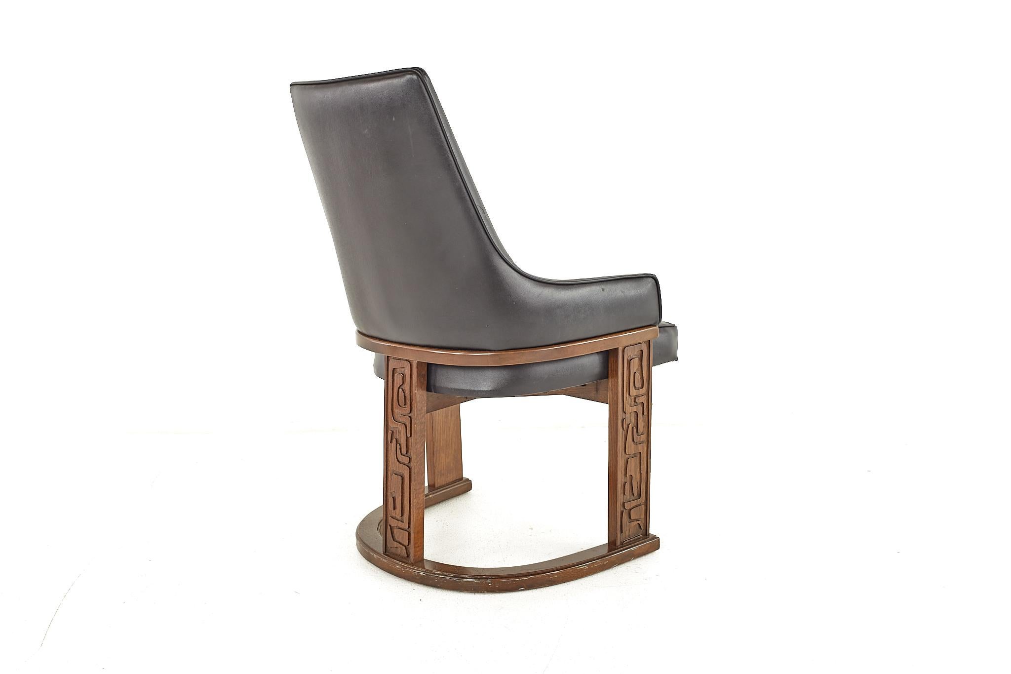 United Furniture Mid Century Walnut Tiki Dining Chairs, Set of 6 4