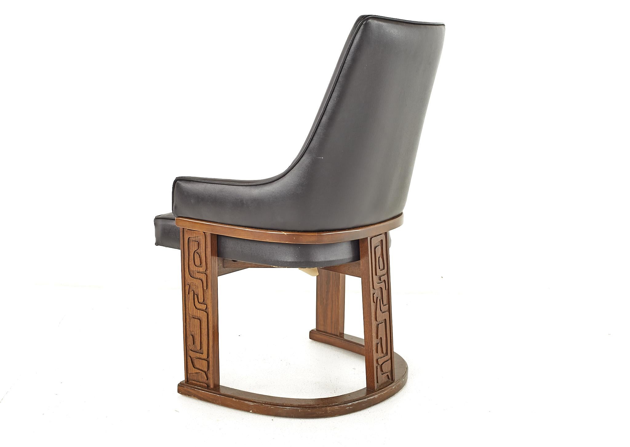 United Furniture Mid Century Walnut Tiki Dining Chairs, Set of 6 6