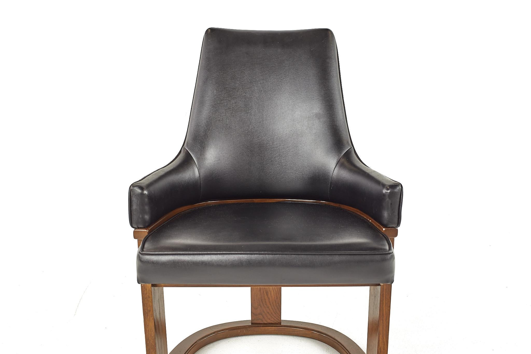 United Furniture Mid Century Walnut Tiki Dining Chairs, Set of 6 7