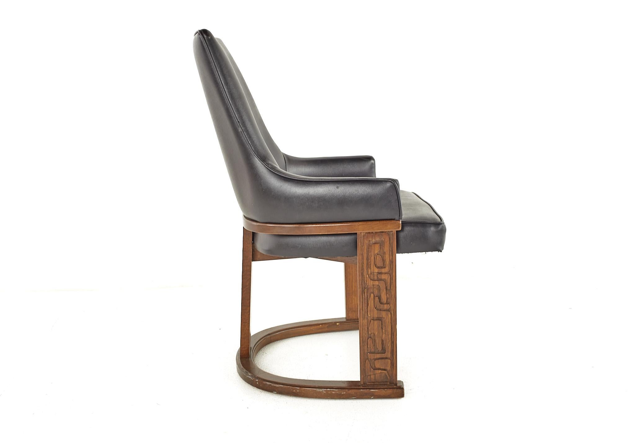 United Furniture Mid Century Walnut Tiki Dining Chairs, Set of 6 1