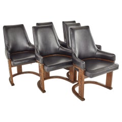 United Furniture Mid Century Walnut Tiki Dining Chairs, Set of 6