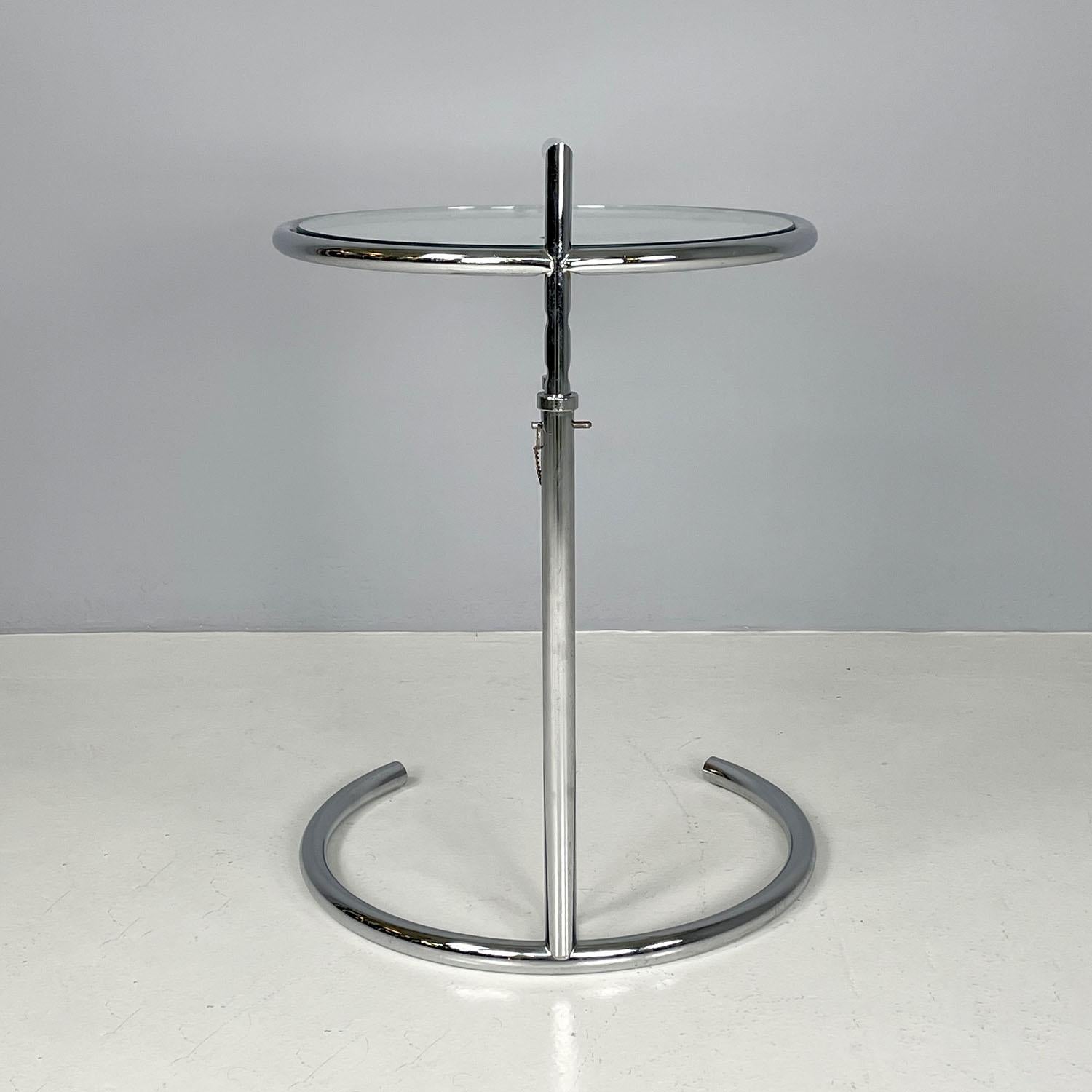 Late 20th Century United Kingdom modern chromed metal glass coffee table E 1027 Eileen Gray, 1990s