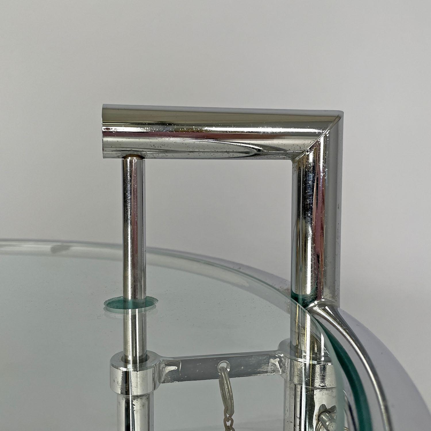United Kingdom modern chromed metal glass coffee table E 1027 Eileen Gray, 1990s 2