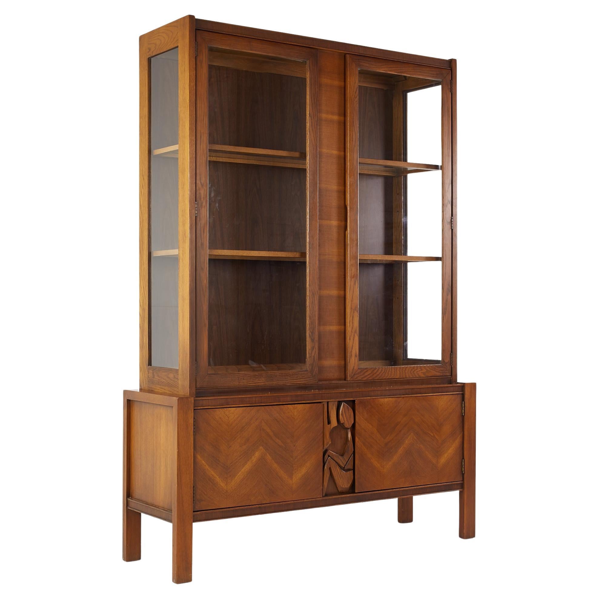 Christian Linneberg Teak Buffet and Hutch with Three Hutch Lamps at 1stDibs