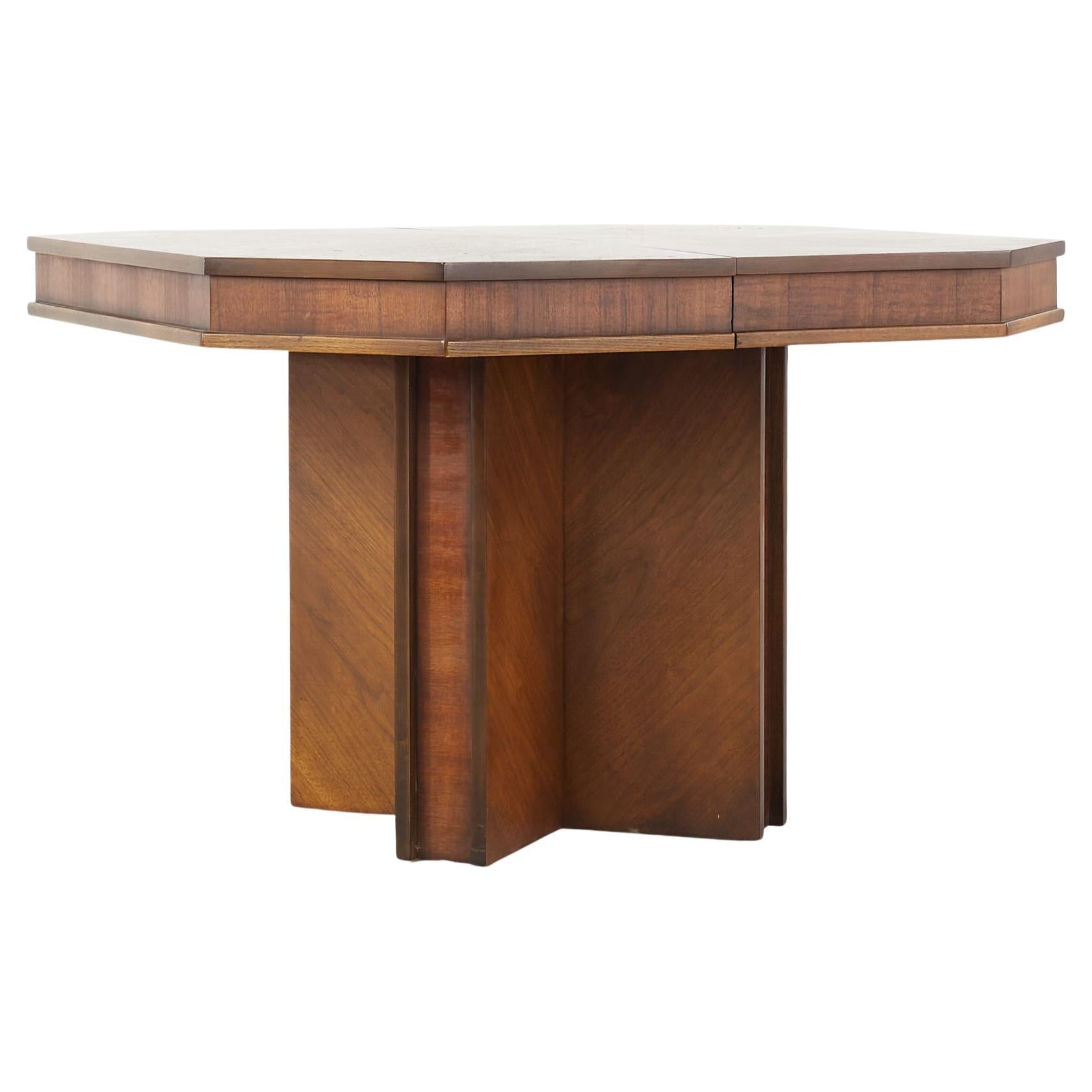 Swedish MidCentury Teak Pedestal Square Dining Table at 1stDibs