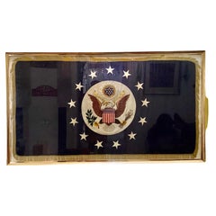 United State of America flag woven in gold and silver thread, usa 1966