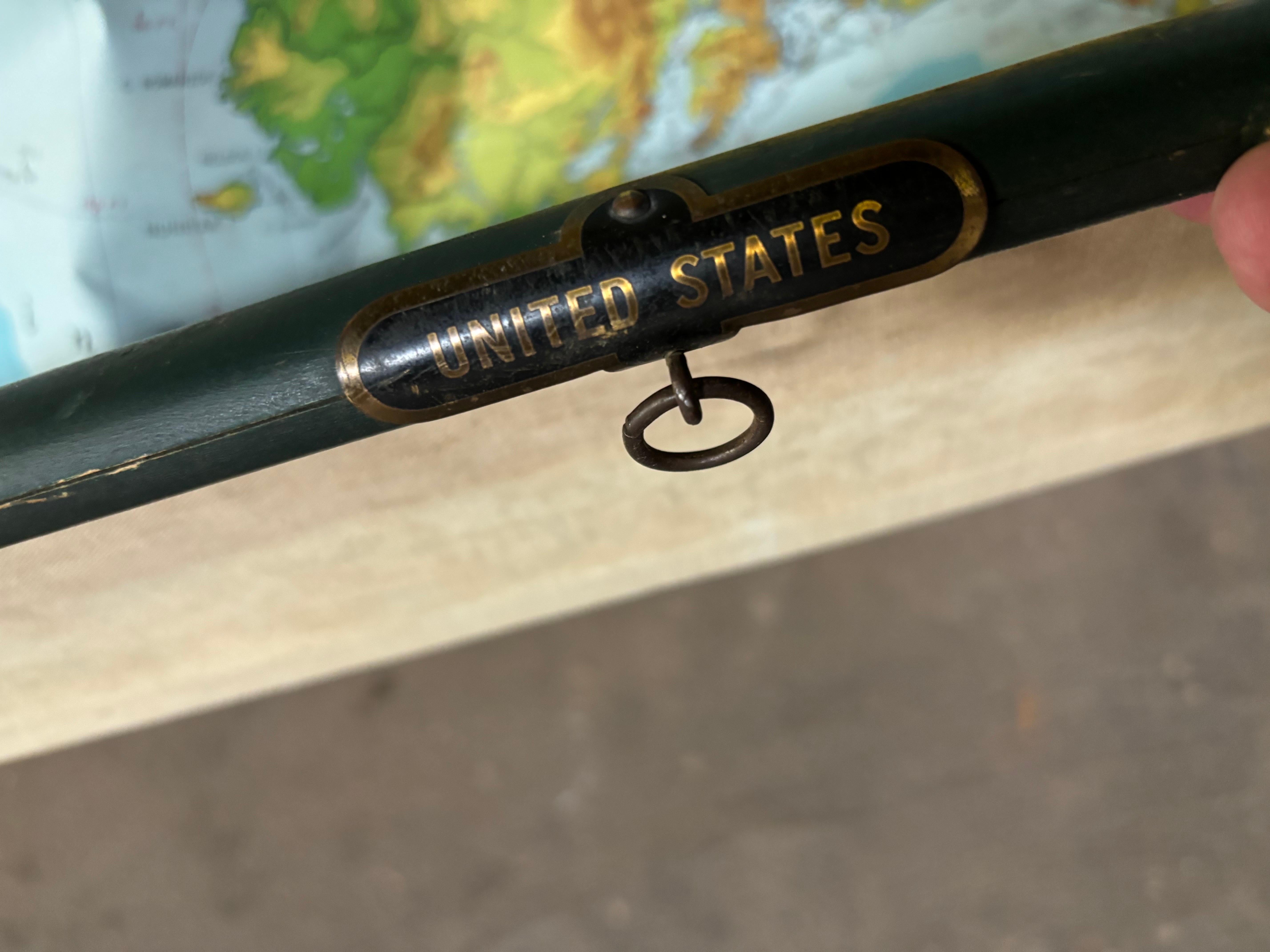 Mid-20th Century United States 50’s Roll Up Map For Sale