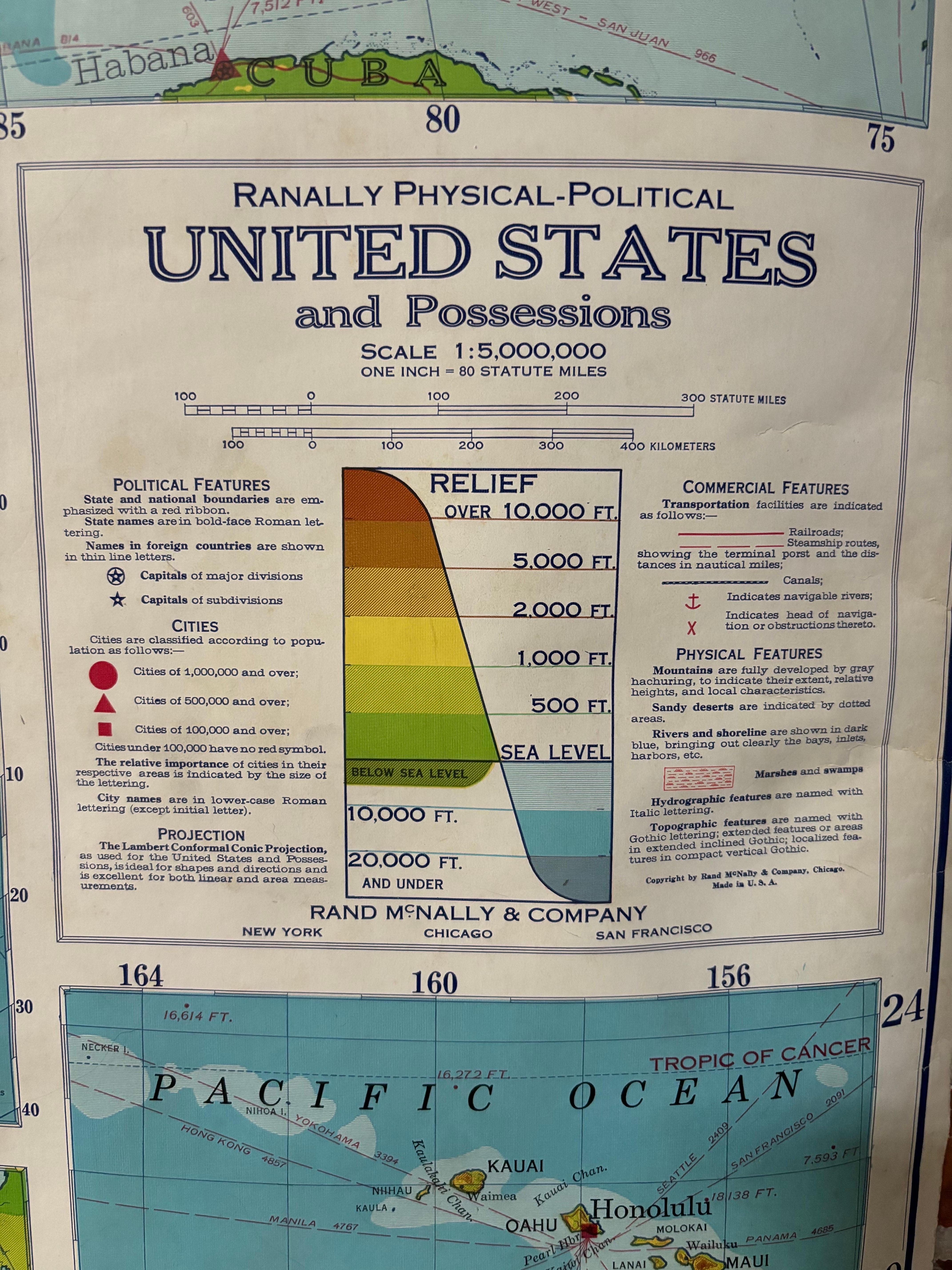 United States 50’s Roll Up Map For Sale 1