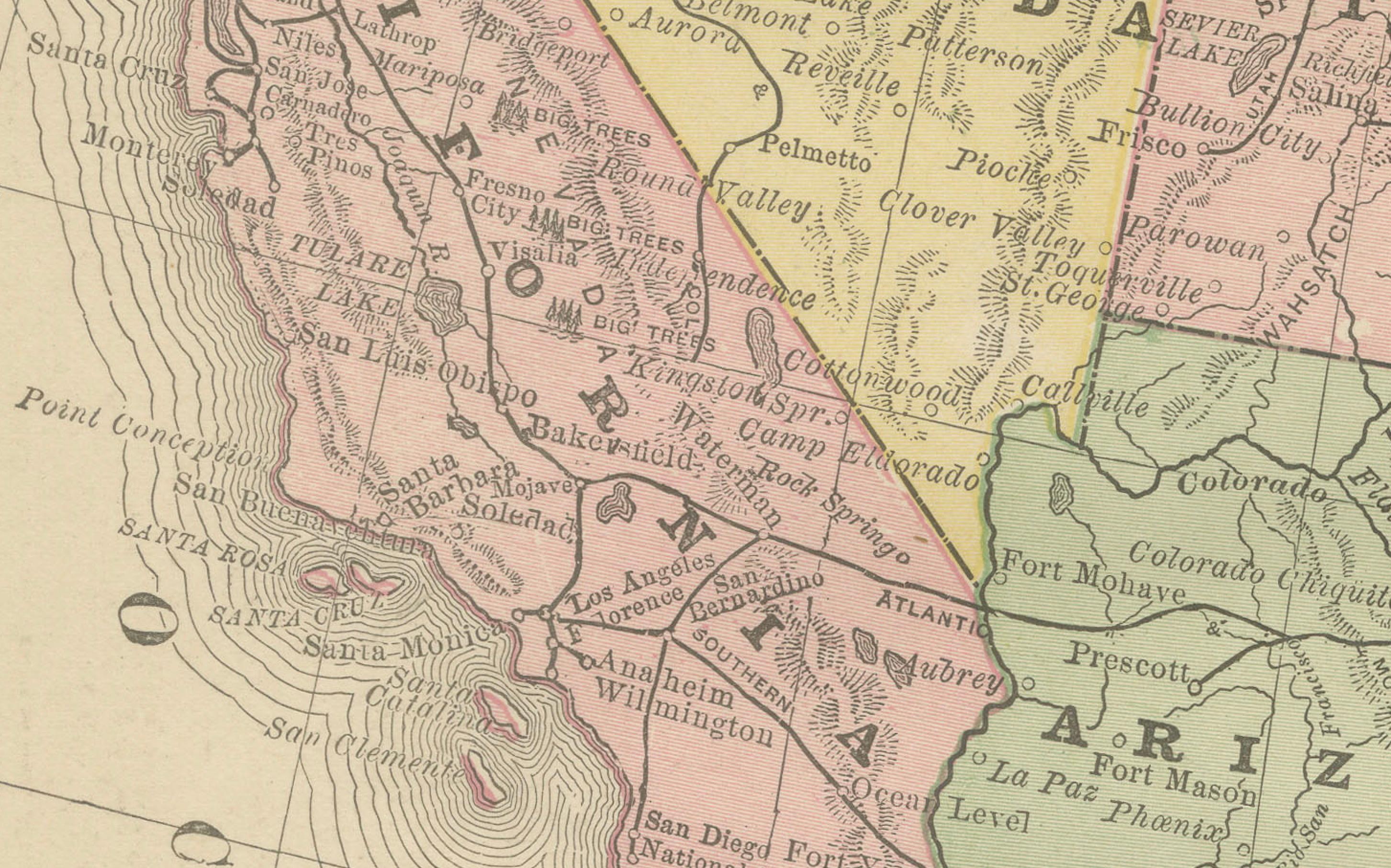 Mapa antiguo de Estados Unidos - Rand McNally, circa 1888

Este mapa antiguo de Estados Unidos fue publicado por Rand, McNally & Co. hacia 1888. Presenta una colorida panorámica de la nación durante un periodo de expansión, industrialización y